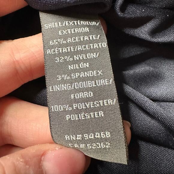 Vera Wang Black Asymmetrical Ruched Cocktail Dress - Picture 5 of 5